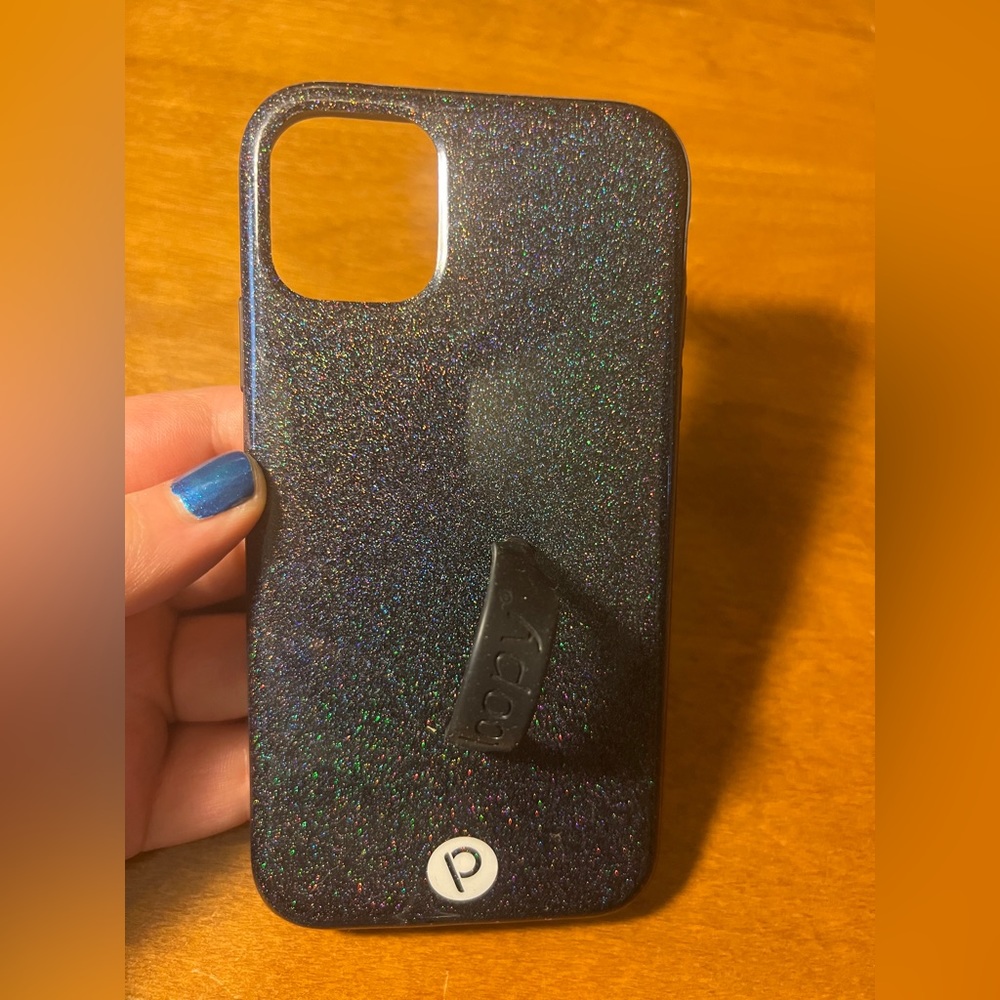 iPhone 11 Loopy phone case. Black glitter